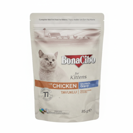 Bonacibo Kitten Chicken – Chunks in Gravy 85 g Pouch