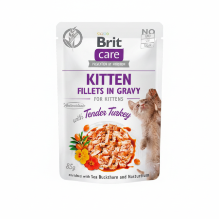 Brit Care Cat Pouch KITTEN – Tender Turkey in Gravy