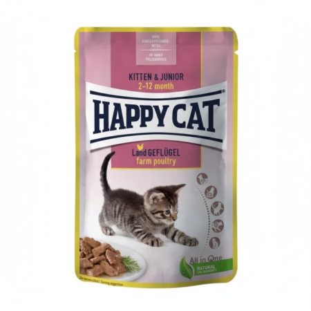 Happy Cat Kitten MIS Kitten & Junior Farm Poultry 85 g Pouch