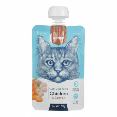 Wanpy Adult Cat Tasty Meat Paste Chicken & Carrot 90 g Pouch