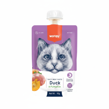 Wanpy Adult Cat Tasty Meat Paste Duck & Pumpkin 90 g Pouch