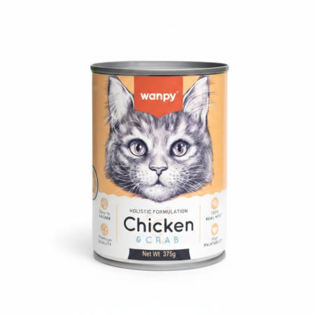 Wanpy Holistic Formulation Cat Can – Chicken + Crab (375g)