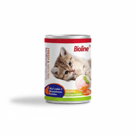 Bioline Adult Cat Wet Food Chicken & Vegetables 375g Canned