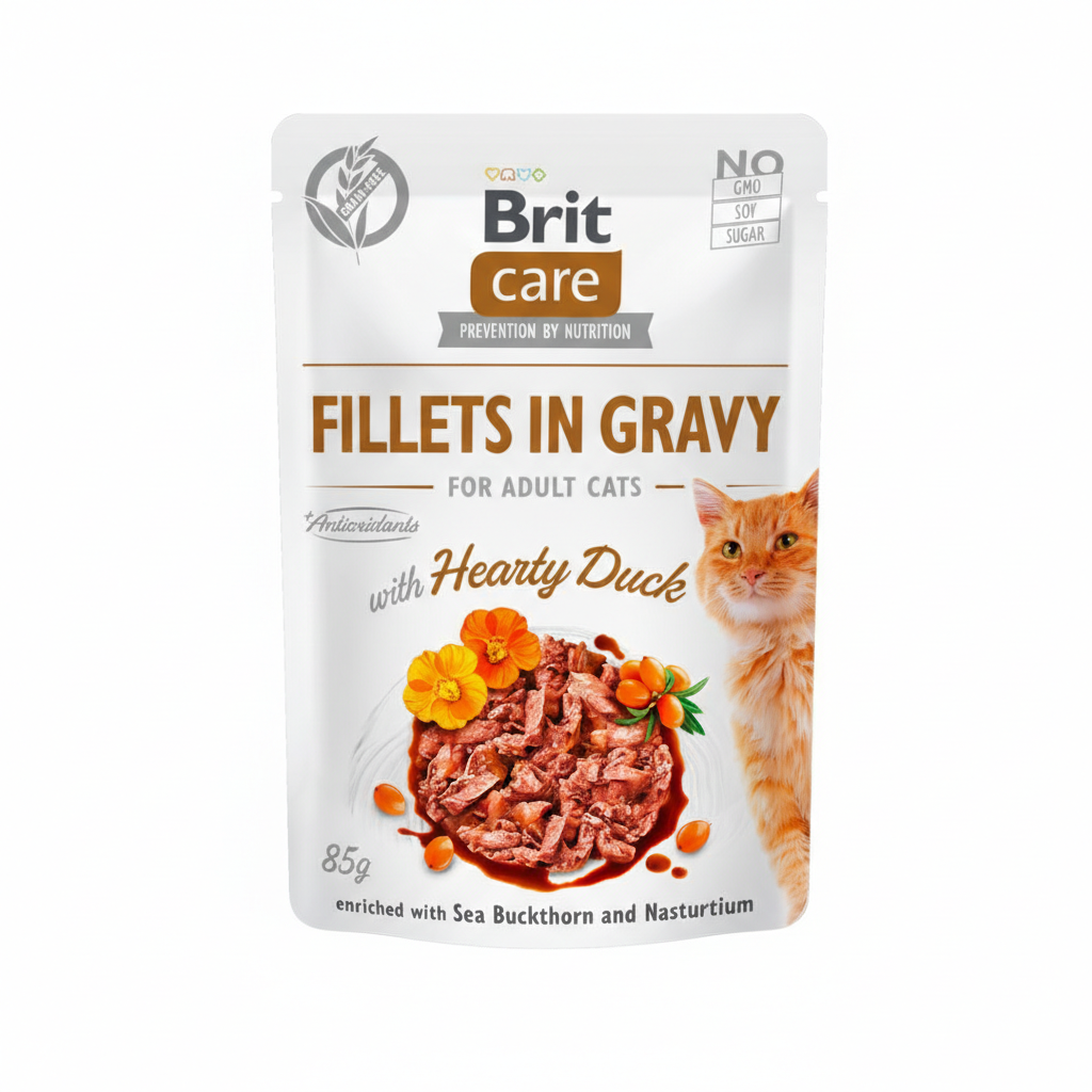 Brit Care Cat Pouch HEARTY DUCK in Gravy