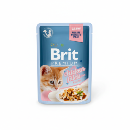 Brit Premium Cat Pouch with Chicken Fillets in Gravy for Kitten