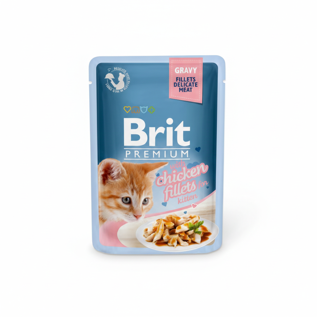 Brit Premium Cat Pouch with Chicken Fillets in Gravy for Kitten
